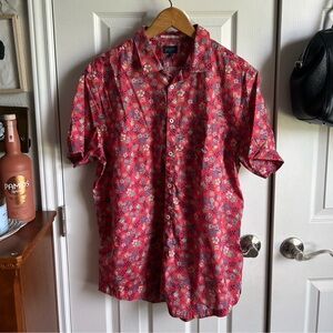 Good Man Brand | pink floral print button down short sleeve shirt